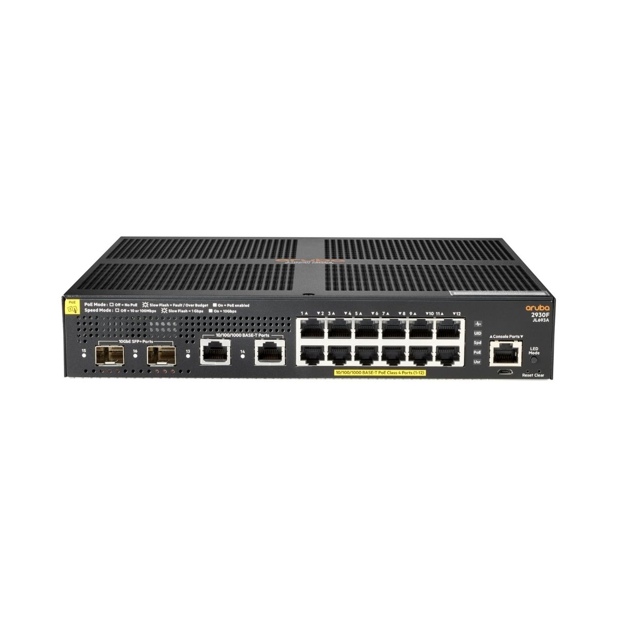 HPE Aruba Networking 2930F 12G PoE+  2G/2SFP+ Switch