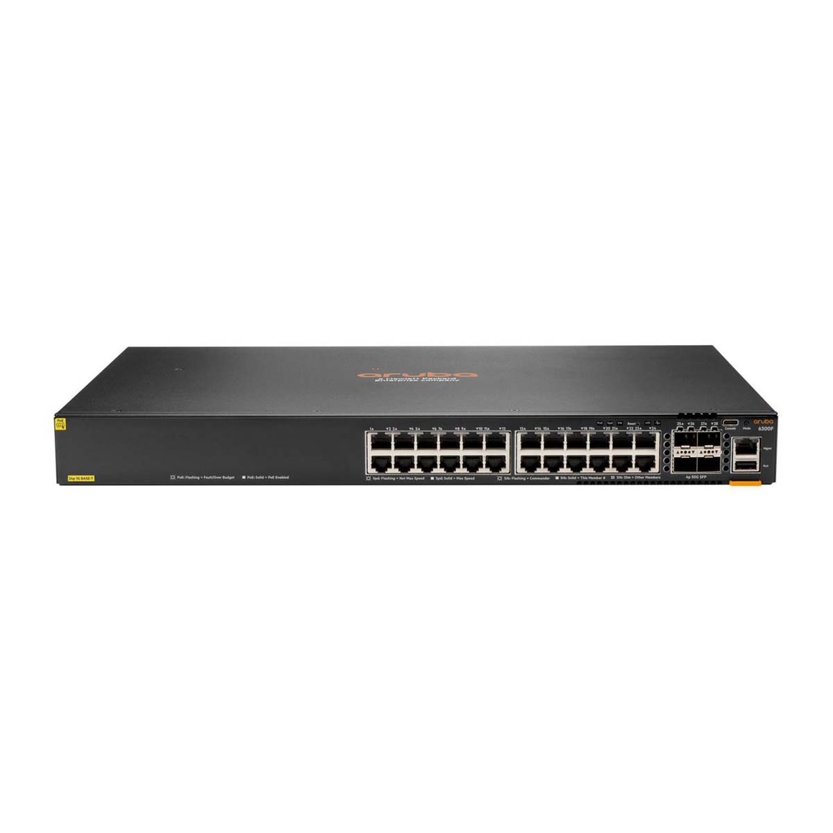 HPE Aruba Networking CX6300F 24G CL4 PoE 4SFP56 Switch