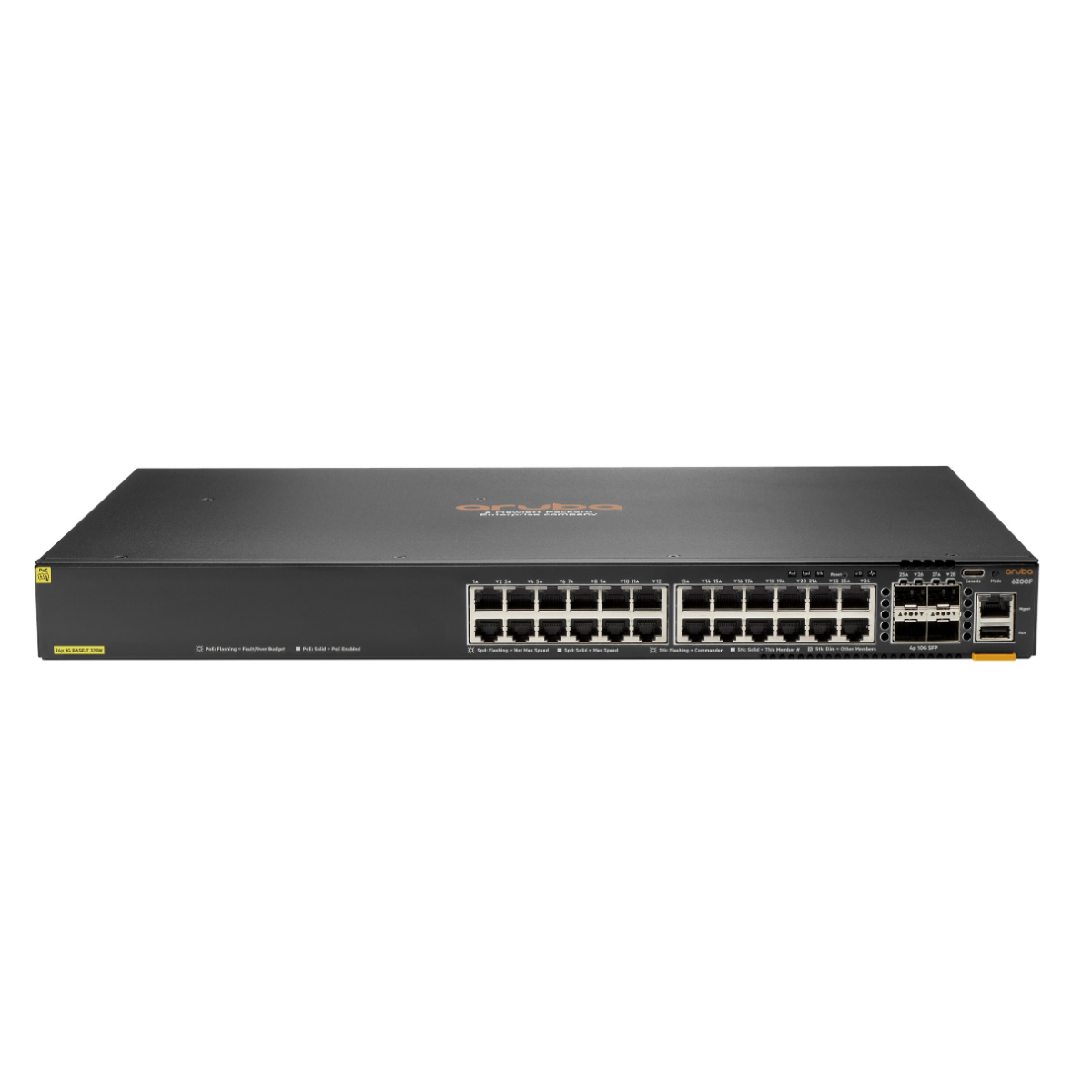 HPE Aruba Networking CX 6200F 24G PoE 370 W Switch